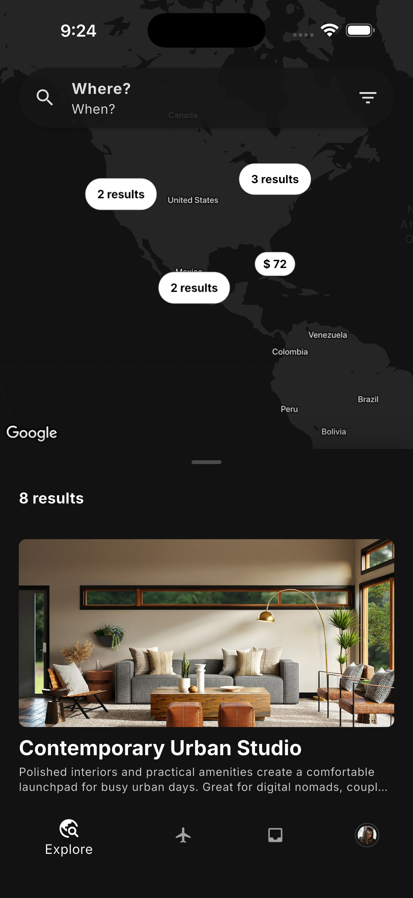 Explore page